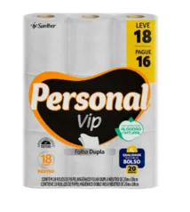 [60% OFF NA 2 UN] Papel Higiênico Folha Dupla Neutro Personal Vip 20m Leve 18 Pague 16 Unidades