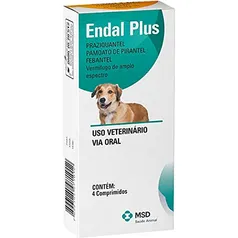 Vermífugo Endal Plus MSD c/4 Comprimidos para cães