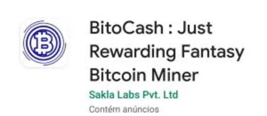 [APP BITOCASH] Aplicativo simulador de Bitcoin - grátis