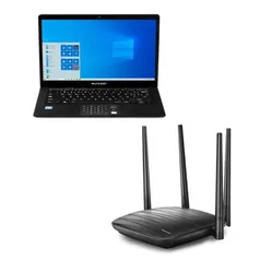 [CUPOM+AME R$808] Notebook Multilaser Win10, 64SSD, 4GBRAM + Roteador