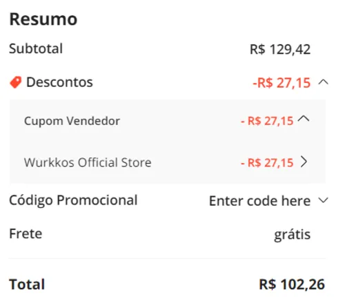 Imagem na descrição da promoção