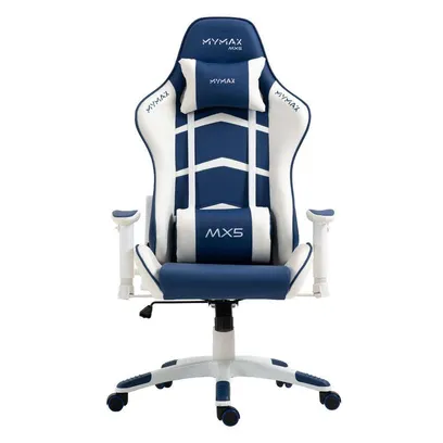 Product photo Cadeira Gamer Mx5 Giratória Branco e Azul Marinho - Mymax