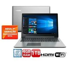 Notebook Lenovo Core i7-7500U 4GB 1TB Tela Full HD 15.6” Windows 10 Ideapad 320 - R$ 2039,15