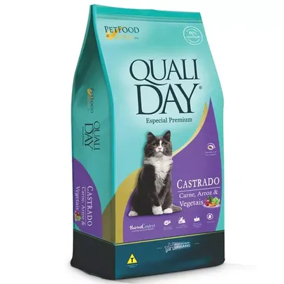 Ração Qualiday para Gatos Adultos Castrados Sabor Carne 10,1kg