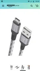 Cabo Micro USB carregamento rápido - Android | R$16