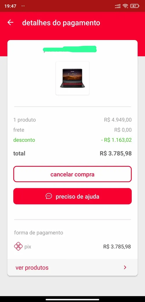 Imagem na descrição da promoção