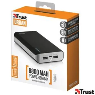 Carregador Portatil 8800 mAh com 02 Conexoes USB Preto - Trust - R$69 no boleto