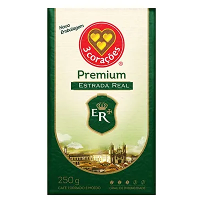 [REC]Café, Torrado e Moído, Estrada Real Premium, à Vácuo, 250g, 3 Corações