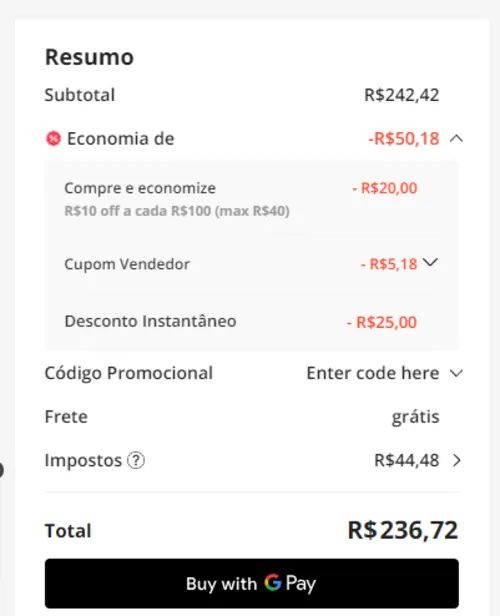 Imagem na descrição da promoção