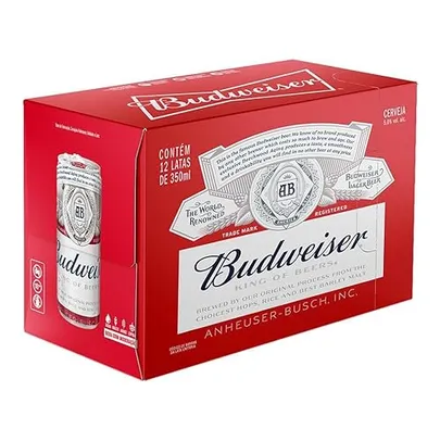 (PRIME) Pack de Budweiser Sleek 350ML,12 Unidades