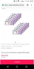 Kit de Lenços Umedecidos Huggies Baby Wipes Lavanda - 576 Unidades | R$70