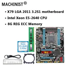 Placa-mãe conjunto x79 lga 2011 placa-mãe com slot m.2 intel xeon e5 2640 2.5 ghz RAM 8g