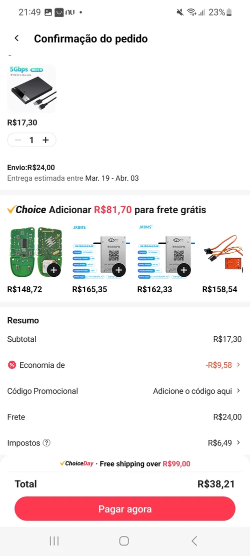 Imagem na descrição da promoção