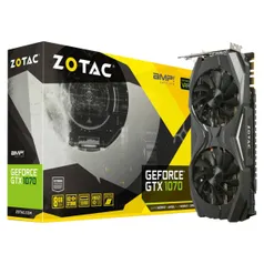 Placa de Vídeo Zotac GeForce GTX 1070 AMP! Edition 8GB GDDR5 PCI-Express 3.0 ZT-P10700C-10P por R$1799