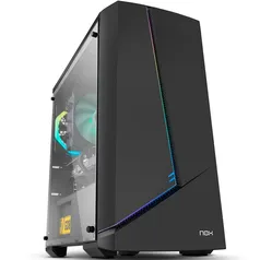 Gabinete Gamer NOX Infinity Alpha, ARGB Rainbow, 1 Cooler, Lateral em Vidro | R$290