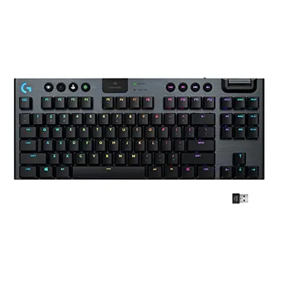 Teclado Mecânico Gamer Sem Fio Logitech G915 TKL - Preto