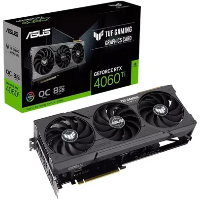 Placa de Vídeo RTX 4060 Ti OC Edition Asus TUF Gaming NVIDIA GeForce, 8 GB GDDR6, ARGB, DLSS - TUF-RTX4060TI-O8G-GAMING