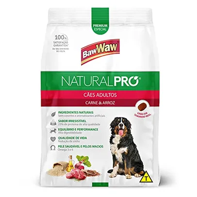 Ração Baw Waw Natural Pro para cães adultos sabor Carne e Arroz - 10,1kg