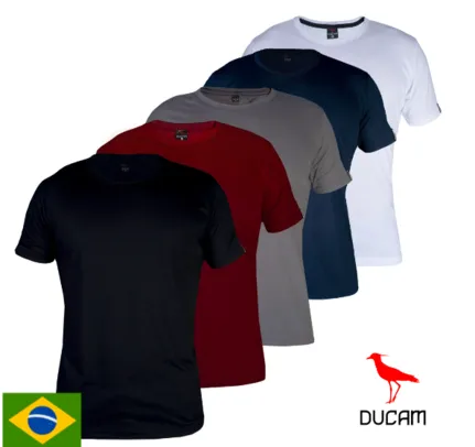 kit 5 camisetas básicas masculina