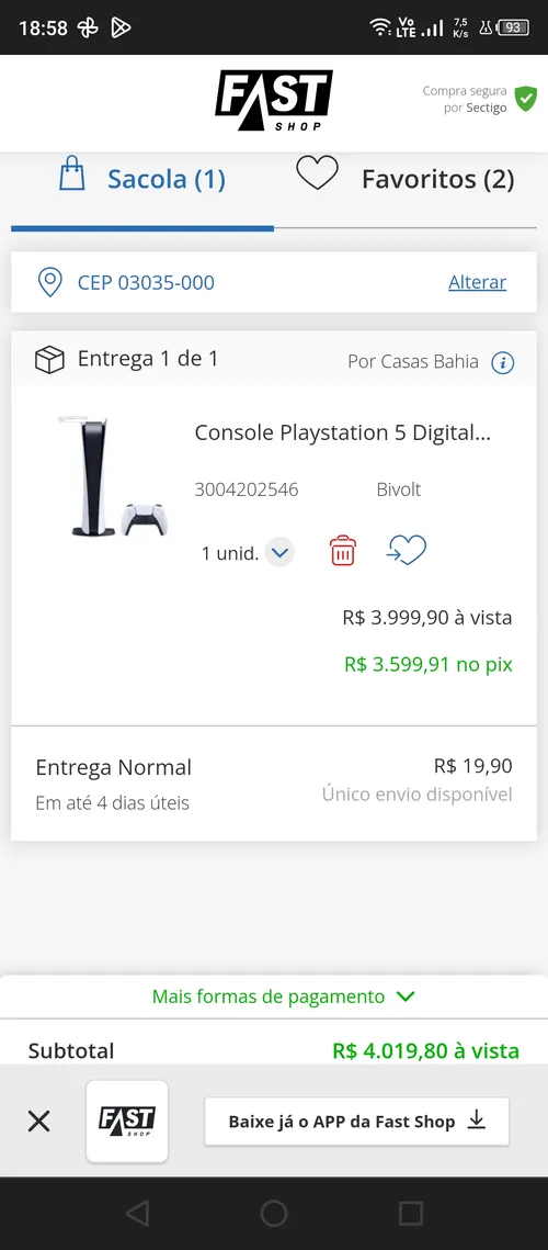 Imagem na descrição da promoção