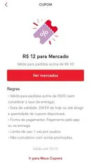 R$12 OFF em supermercados selecionados no ifood