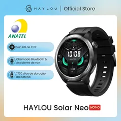 [APP | Taxa Inclusa | G PAY | MOEDAS R$ 127] Smartwatch HAYLOU Solar Neo, Tela TFT HD 1.53 '', Chamada Bluetooth, Bateria de Longa Duração, IP68 