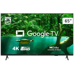 Smart TV 65 Polegadas UHD 4K Philips 65PUG7408/78, Google TV, HDR10+, Dolby Vision, Dolby Atmos, Bluetooth 5.0 e Chromecast Integrado