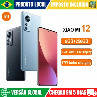 [Do Brasil] Xiaomi 12 8GB RAM 256GB ROM Android 5G Celular Versão Global 