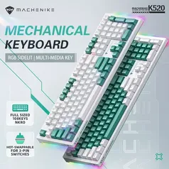 [Conta Nova R$ 140] Teclado Mecânico Machenike K520 RGB 