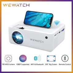  WEWATCH V10 8500 Lumens LED Projetor Portátil Nativo 1280*720 HD 1080P (ENVIO NACIONAL) 