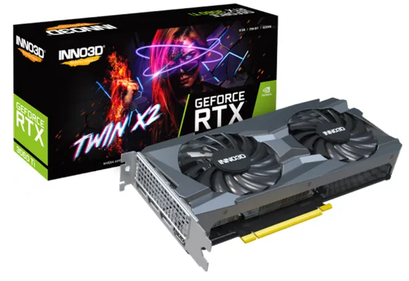 Placa de Vídeo INNO3D GeForce RTX 3060 Ti TWIN X2 LHR, 8GB, GDDR6, DLSS, Ray Tracing, N306T2-08D6-11