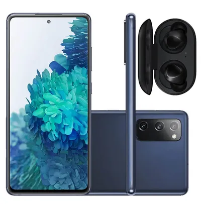 Smartphone Samsung Galaxy S20 Fe 128gb 4G 6GB Ram Tela 6,5” Câmera Tripla + 32MP Cloud Navy + Fone de Ouvido Samsung Galaxy Buds+ R175 Preto