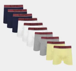 Kit Cueca Boxer Lupo Básica Masculina - 10 peças - Colorido R$124