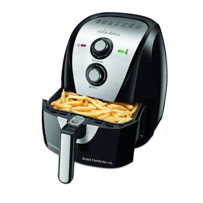 [APP]Fritadeira Sem Óleo - Air Fryer Mondial AF-55i Grand Family Inox 5,5L Preta com Timer