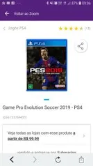 Game Pro Evolution Soccer PES 2019 - PS4 - R$90 (pagando com AME, R$50)