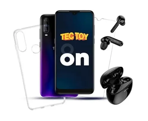 [Cliente Ouro][APP]Smartphone TecToy On 128GB Azul 4GB RAM Tela 6,22'' Câm. Tripla Selfie 8MP + Fone Bluetooth - Tec Ty - Smartphone