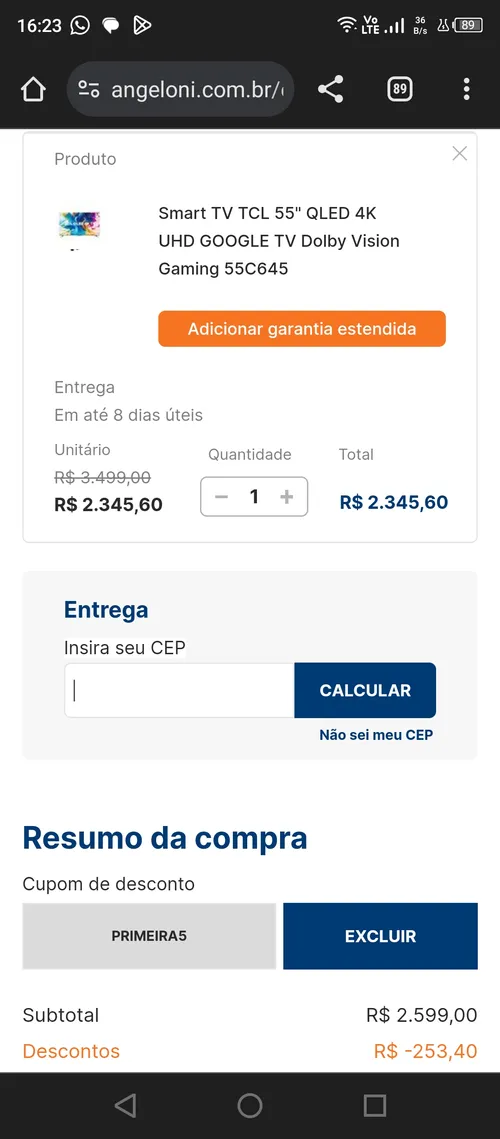 Imagem na descrição da promoção