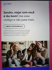 Cupom 20% de desconto (até R$10) em 5 corridas - Cabify