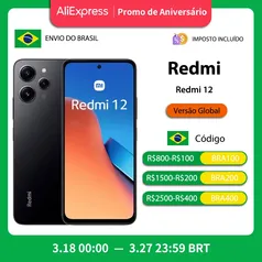 [Do Brasil] Xiaomi Redmi 12 Versão Global, 4GB 128GB /