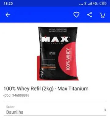 [AME] 100% Whey Refil (2kg) - Max Titanium por R$ 74 (com AME)