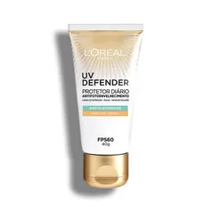 [AME SC - 15,33]Protetor Solar Facial L'Oréal Paris UV Defender Antioleosidade Cor Média FPS 60 40g