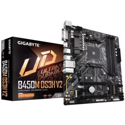 Placa Mãe Gigabyte B450M DS3H V2, Chipset B450, AMD AM4, mATX, DDR4