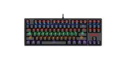 Teclado Mecânico Gamer Redragon K576R Daksa Rainbow, Switch Blue, ABNT2, Black