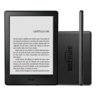 E-reader Amazon Kindle 8ª Geração Preto 4GB com Tela Touchscreen de 6” e Wi-Fi - R$195