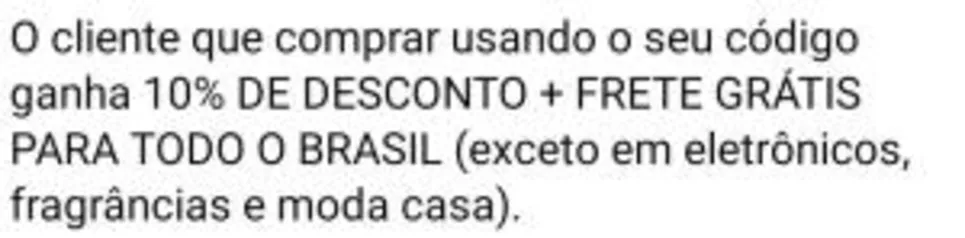 10% de desconto mais FRETE GRÁTIS na RCHLO