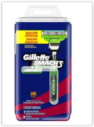 Aparelho Gillette Mach3 Sensitive Barcelona 2 Refis por R$ 15