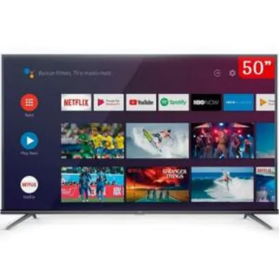 Smart TV LED 50" Android TV TCL 50P8M 4K UHD | R$1.624