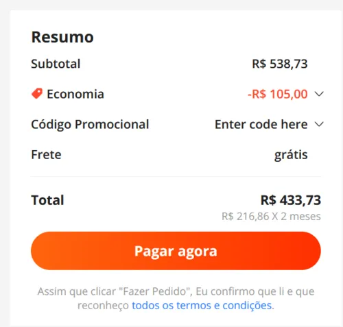 Imagem na descrição da promoção