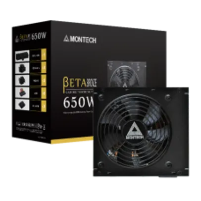 Fonte Montech BETA Bronze 650W, 80 Plus Bronze, PFC Ativo