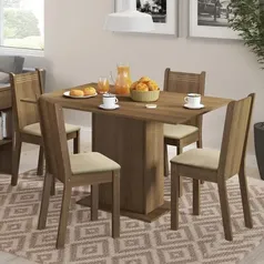 Conjunto Sala De Jantar Lexy Madesa Mesa Com 4 Cadeiras